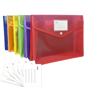Ensemble de 6 chemises et pochette document plastique A4 : Extensibles