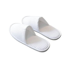 GFEU Lot de 5 paires de pantoufles jetables pour hôtel et salle de bain Blanc