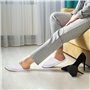 GFEU Lot de 5 paires de pantoufles jetables pour hôtel et salle de bain Blanc