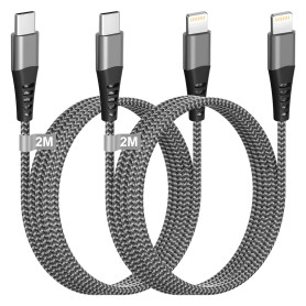 Câble iPhone USB C 2M/Lot de 2[Certifié Apple MFi]