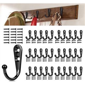 QINGHEC Lot de 30 Crochet Mural noir