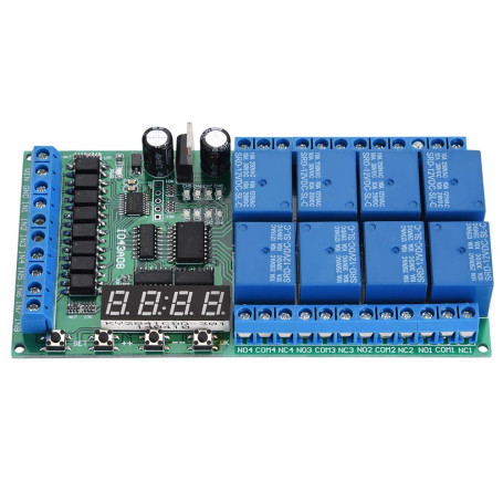Hilitand DC 12V Module Relais 8 Canaux Temporisé Multifonction Module Synchronisation Relais LED 8CH