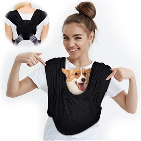 Gxhong Sac avant pour chien - Sac pour petit chien - Double bandoulière - Réglable - Écharpe de transport pour chien - Mains lib