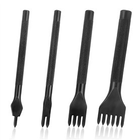 QIMEI-SHOP Kit Outils Perforatrice 4mm DIY Outils de Couture de Poinçon de Trou en Cuir En Acier Craft Laçage Coudre Ciseau Set