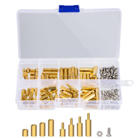 Entretoise en Laiton M2.5 Mâle Femelle Hexagonale Boulons en Cuivre Vis et Écrous en Acier Inoxydable Assortiment Kit avec Boîte