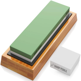 Sharp Pebble Pierre 2 Side aiguisant Grit Whetstone Meilleur Couteau de cuisine Sharpener Waterstone avec antiglisse en caoutcho