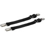 Enyolidimk Lot de 4 pinces élastiques droites noires pour porte-jarretelles pour chemise
