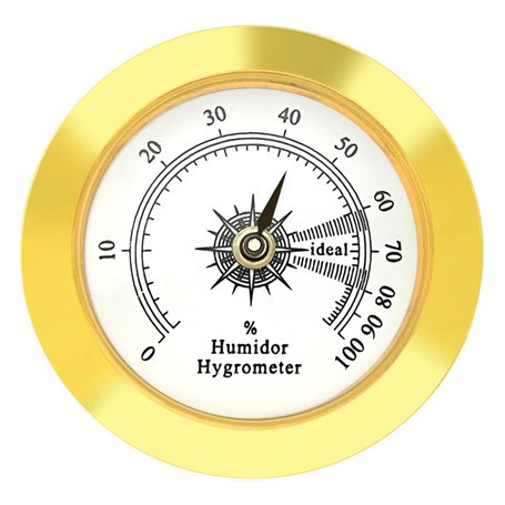 Hygromètre de rechange pour cave a cigares - φ 38mm - Or - Alliage rond - Moniteur précis - Humidor - Hygromètre - Valise de gui