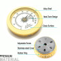 Hygromètre de rechange pour cave a cigares - φ 38mm - Or - Alliage rond - Moniteur précis - Humidor - Hygromètre - Valise de gui