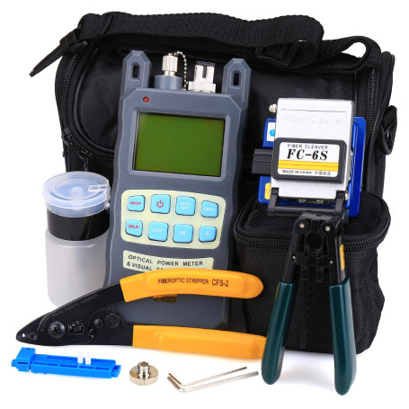 FTTH Kit d'outils à fibre optique 9 en 1 avec compteur de puissance et dénudeur de câble FC-6S