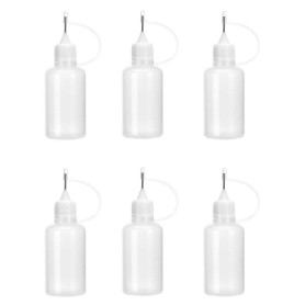 Lot de 6 flacons applicateurs de 30 ml - Flacon de colle à pointe aiguille - Pour bricolage