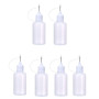 Lot de 6 flacons applicateurs de 30 ml - Flacon de colle à pointe aiguille - Pour bricolage, quilling craft, huile, petits proje