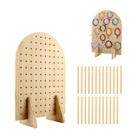 Présentoir en bois avec 25 tiges de chevilles