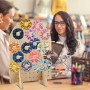Présentoir en bois avec 25 tiges de chevilles, support d'accessoires pour panneau perforé, porte-clés, présentoir à bijoux pour 
