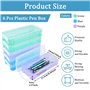 THATSRAD 6 PCS Boîte à Crayons Plastique 21.5 * 10 * 4cm Boite Rangement Crayon de Couleur Superposable Trousse Transparente Cra