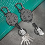 SURFOU Porte Clef Badge Enrouleur, Lot De Deux Porte-badges Clé Retractable Avec Mousqueton, Robuste Attache Porte-badge Cle de 