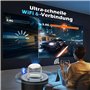 EUARY Projecteur d'extérieur sans fil 4 K - Mise au point automatique / correction trapézoïdale - Vidéoprojecteur 4K Home Cinéma