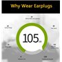 AOUTACC Lot de 50 bouchons d'oreilles réutilisables en silicone pour protection auditive pour dormir, tir, ronflement, natation,