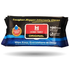 Hometimestore Lot de 100 lingettes humides multi-usages industrielles pour enlever la graisse