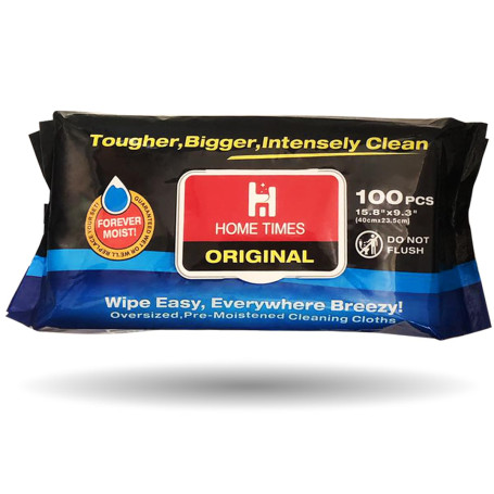 Hometimestore Lot de 100 lingettes humides multi-usages industrielles pour enlever la graisse