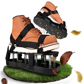 Chaussures Cloutées Aérateur de Gazon - Pointes Acier & Système à Ressort - Aérateur Pelouse avec Velcro Réglable - Idéal pour A