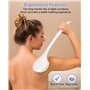 HORJOR Brosse Dos Douche Long Manche, Doux Brosse pour le Dos Douche, Brosse de Bain pour le Brossage Du Dos, Humide ou Sec Bros