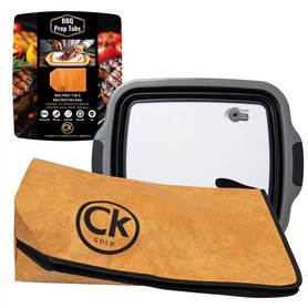 Bac de préparation de barbecue pliable + couverture de repos – Planche à découper de 16 L