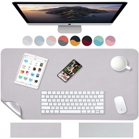 Weelth Tapis de bureau multifonction étanche en cuir pu double face pour bureau ou maison