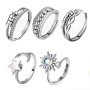 Geaanen 5 Pièces Bague Anti Stress Femme Acier Inoxydable