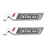 Lot de 2 autocollants N Line pour décoration de voiture (argenté/noir)