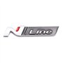 Lot de 2 autocollants N Line pour décoration de voiture (argenté/noir)
