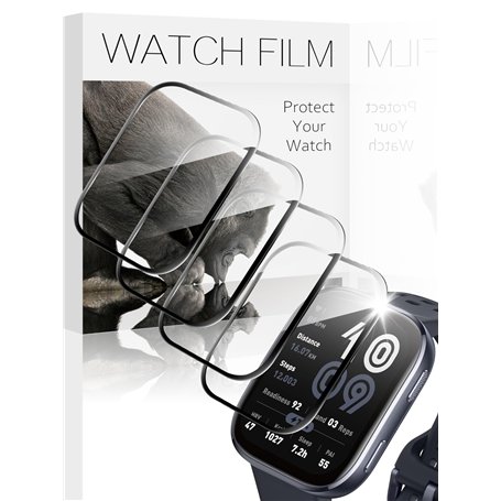 AIDOWU 4 Pièces Protection Écran Compatible avec Amazfit Bip 6 Screen Protection HD 9H Résistant Aux Rayures Pmma Verre Trempé p