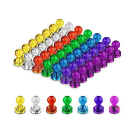 NiaguOJI Lot de 60 aimants colorés à punaises magnétiques pour réfrigérateur