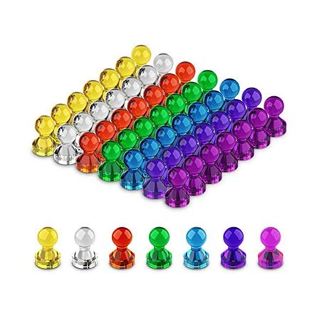 NiaguOJI Lot de 60 aimants colorés à punaises magnétiques pour réfrigérateur