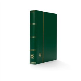 Leuchtturm 336412 Album de Collection de Timbres - Livre à insérer Basic - 64 Pages DIN A4 Noires - Couverture Verte Non matelas