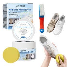 Nettoyant pour baskets - Blanc - Multifonction - Crème de nettoyage avec éponge - Crème de nettoyage pour chaussures blanches -