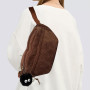Sac Banane en Velours Côtelé, Sac Banane en Velours Côtelé pour Femme Grande Capacité, Sac à Bandoulière en Velours Côtelé Éléga