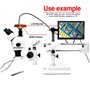 Akozon Caméra Microscope 21MP HDMI USB C-Mount Industrie Caméra Microscope Ensemble 2K 1080P Caméra Vidéo HD Prise EU 220V Élect