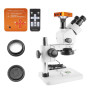 Akozon Caméra Microscope 21MP HDMI USB C-Mount Industrie Caméra Microscope Ensemble 2K 1080P Caméra Vidéo HD Prise EU 220V Élect
