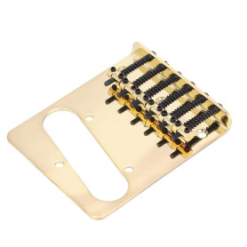 Chevalet en métal de Guitare électrique avec clé vis Accessoire pour Guitare Telecaster (Or)