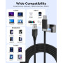 Magtame Staycable Câble USB vers USB C avec support magnétique, câble de charge USB A vers type C, charge rapide et câble de syn