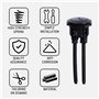 2 Pièces Bouton de Chasse d'Eau Noir, Remplacement du Bouton de Chasse d'Eau WC 38mm, Double Bouton Poussoir Chasse d'Eau Rond p