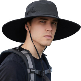 Makoto Nobu Chapeau de Soleil à Large Bord Extérieur pour Homme Femme