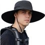 Makoto Nobu Chapeau de Soleil à Large Bord Extérieur pour Homme Femme