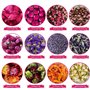 CoolCrafts 12 Sac Fleurs Séchées Naturelles Fleur Séchées pour Bougie Savon, Boutons de Roses Séchés Fleur Jasmin
