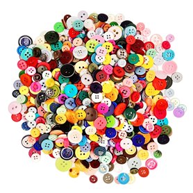 Lot de 2000 boutons colorés en plastique pour enfants - Différentes tailles et couleurs - Boutons en résine - Boutons colorés po