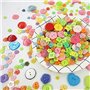 Lot de 2000 boutons colorés en plastique pour enfants - Différentes tailles et couleurs - Boutons en résine - Boutons colorés po