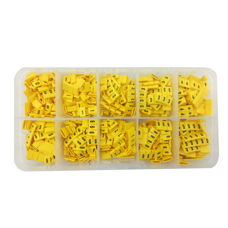 OznaczTo Lot de 1000 marqueurs de câble – Marqueur de câble – Emballé dans une boîte en plastique avec 10 compartiments (1000 pi