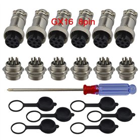 QitinDasen 6Pcs GX16 8-Broches Aviation Connecteur