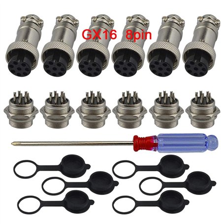 QitinDasen 6Pcs GX16 8-Broches Aviation Connecteur